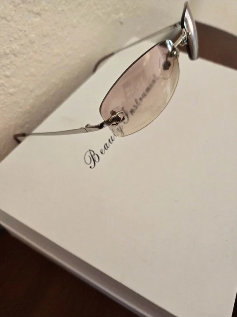 Vintage Chanel 4002 Rimless Pink Gradient Sunglasses Y2K